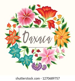 Embroidery Style from Oaxaca, Mexico - Floral Composition – Copy Space