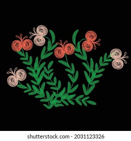 Moqueta de bordado suzani patrón-patrón de alfombra de fondo negro, producto textil tradicional en Uzbekistán