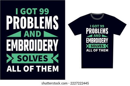Embroidery T Shirt Design Template Vector