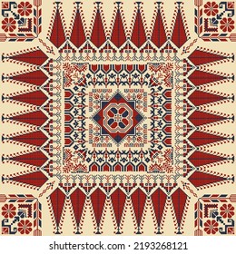 Motif de broderie Tatreez, décoration vectorielle de mode palestinienne