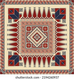 Embroidery Tatreez pattern, Palestinian fashion vector ornament