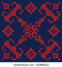 Embroidery textile pattern ornaments, scandinavian, ethnic.
