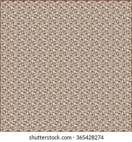Embroidery texture. Beige fabric background. Abstract vector.