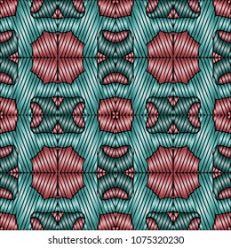 Embroidery texture with geometric ornament. Pattern for surface design, textiles, printing, wallpaper, web design, Identity