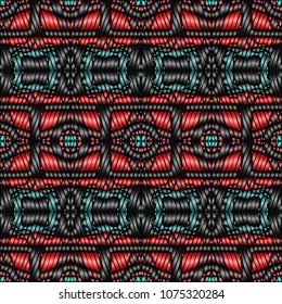 Embroidery texture with geometric ornament. Pattern for surface design, textiles, printing, wallpaper, web design, Identity