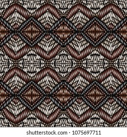 Embroidery texture with geometric ornament. Pattern for surface design, textiles, printing, wallpaper, web design, Identity