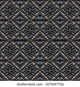 Embroidery texture with geometric ornament. Pattern for surface design, textiles, printing, wallpaper, web design, Identity