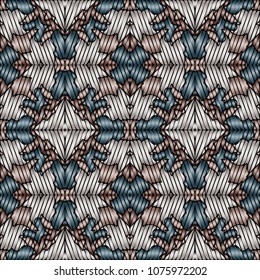 Embroidery texture with geometric ornament. Pattern for surface design, textiles, printing, wallpaper, web design, Identity