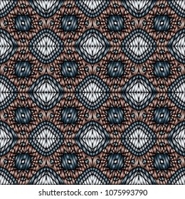 Embroidery texture with geometric ornament. Pattern for surface design, textiles, printing, wallpaper, web design, Identity