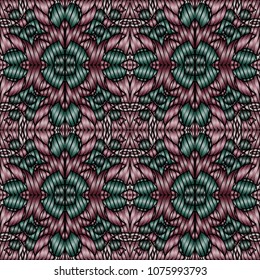 Embroidery texture with geometric ornament. Pattern for surface design, textiles, printing, wallpaper, web design, Identity