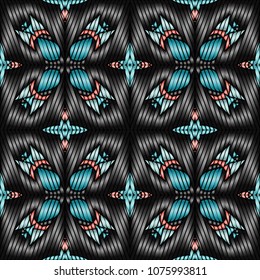 Embroidery texture with geometric ornament. Pattern for surface design, textiles, printing, wallpaper, web design, Identity