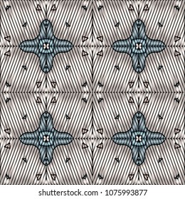 Embroidery texture with geometric ornament. Pattern for surface design, textiles, printing, wallpaper, web design, Identity