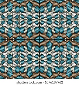 Embroidery texture with geometric ornament. Pattern for surface design, textiles, printing, wallpaper, web design, Identity