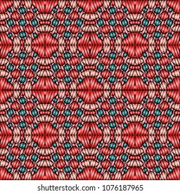 Embroidery texture with geometric ornament. Pattern for surface design, textiles, printing, wallpaper, web design, Identity