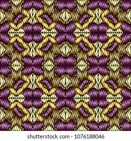 Embroidery texture with geometric ornament. Pattern for surface design, textiles, printing, wallpaper, web design, Identity