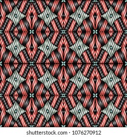 Embroidery texture with geometric ornament. Pattern for surface design, textiles, printing, wallpaper, web design, Identity