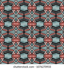 Embroidery texture with geometric ornament. Pattern for surface design, textiles, printing, wallpaper, web design, Identity