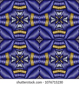 Embroidery texture with geometric ornament. Pattern for surface design, textiles, printing, wallpaper, web design, Identity