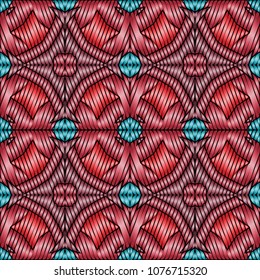 Embroidery texture with geometric ornament. Pattern for surface design, textiles, printing, wallpaper, web design, Identity
