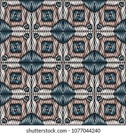 Embroidery texture with geometric ornament. Pattern for surface design, textiles, printing, wallpaper, web design, Identity