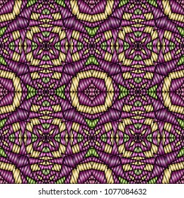 Embroidery texture with geometric ornament. Pattern for surface design, textiles, printing, wallpaper, web design, Identity