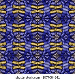 Embroidery texture with geometric ornament. Pattern for surface design, textiles, printing, wallpaper, web design, Identity