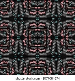 Embroidery texture with geometric ornament. Pattern for surface design, textiles, printing, wallpaper, web design, Identity