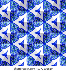 Embroidery texture with geometric ornament. Pattern for surface design, textiles, printing, wallpaper, web design, Identity