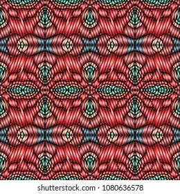 Embroidery texture with geometric ornament. Pattern for surface design, textiles, printing, wallpaper, web design, Identity