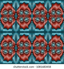 Embroidery texture with geometric ornament. Pattern for surface design, textiles, printing, wallpaper, web design, Identity