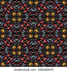 Embroidery texture with geometric ornament. Pattern for surface design, textiles, printing, wallpaper, web design, Identity