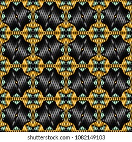 Embroidery texture with geometric ornament. Pattern for surface design, textiles, printing, wallpaper, web design, Identity