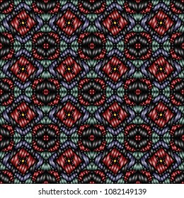 Embroidery texture with geometric ornament. Pattern for surface design, textiles, printing, wallpaper, web design, Identity