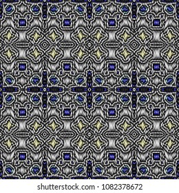 Embroidery texture with geometric ornament. Pattern for surface design, textiles, printing, wallpaper, web design, Identity