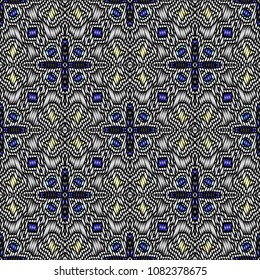 Embroidery texture with geometric ornament. Pattern for surface design, textiles, printing, wallpaper, web design, Identity