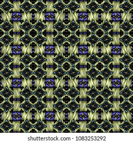 Embroidery texture with geometric ornament. Pattern for surface design, textiles, printing, wallpaper, web design, Identity