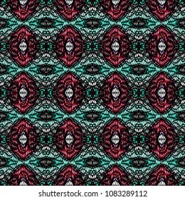 Embroidery texture with geometric ornament. Pattern for surface design, textiles, printing, wallpaper, web design, Identity
