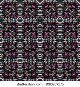 Embroidery texture with geometric ornament. Pattern for surface design, textiles, printing, wallpaper, web design, Identity