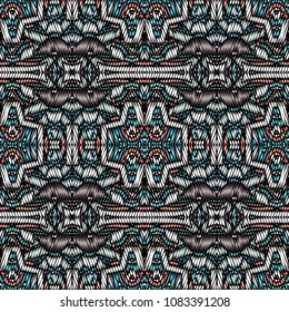 Embroidery texture with geometric ornament. Pattern for surface design, textiles, printing, wallpaper, web design, Identity