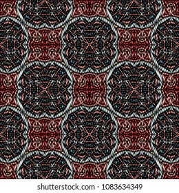 Embroidery texture with geometric ornament. Pattern for surface design, textiles, printing, wallpaper, web design, Identity