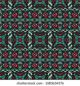 Embroidery texture with geometric ornament. Pattern for surface design, textiles, printing, wallpaper, web design, Identity