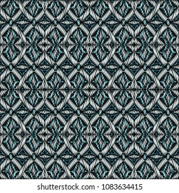 Embroidery texture with geometric ornament. Pattern for surface design, textiles, printing, wallpaper, web design, Identity