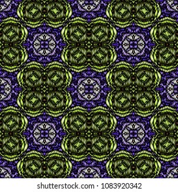 Embroidery texture with geometric ornament. Pattern for surface design, textiles, printing, wallpaper, web design, Identity