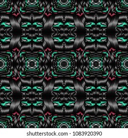 Embroidery texture with geometric ornament. Pattern for surface design, textiles, printing, wallpaper, web design, Identity