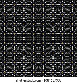 Embroidery texture with geometric ornament. Pattern for surface design, textiles, printing, wallpaper, web design, Identity