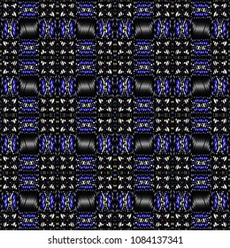 Embroidery texture with geometric ornament. Pattern for surface design, textiles, printing, wallpaper, web design, Identity