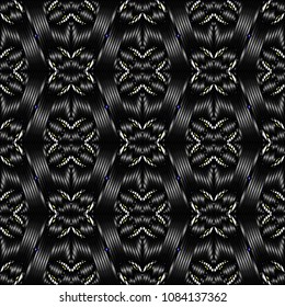 Embroidery texture with geometric ornament. Pattern for surface design, textiles, printing, wallpaper, web design, Identity