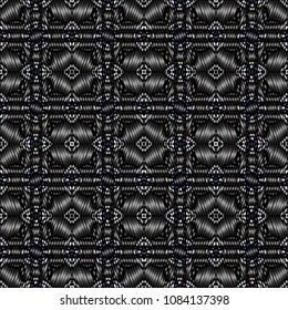 Embroidery texture with geometric ornament. Pattern for surface design, textiles, printing, wallpaper, web design, Identity