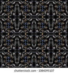 Embroidery texture with geometric ornament. Pattern for surface design, textiles, printing, wallpaper, web design, Identity