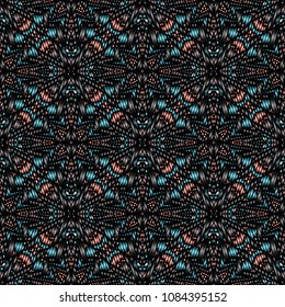 Embroidery texture with geometric ornament. Pattern for surface design, textiles, printing, wallpaper, web design, Identity